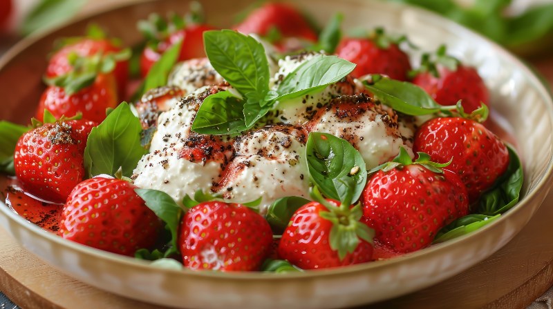 recetas con fresas saladas